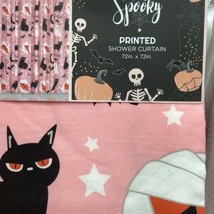 New Sweet and Pooky Halloween Fabric Sower Curtain 72”x72”